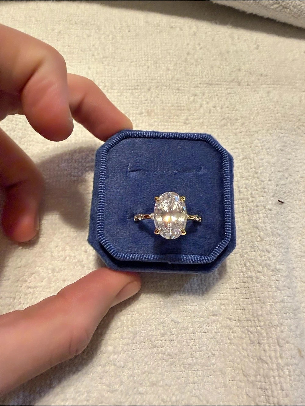 Gold 3 carat Lab Grown engagement ring